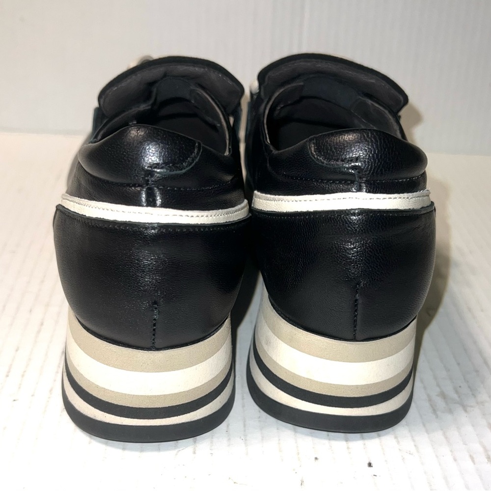 Black Loafers with Cream Chain Detail - Picture 2 of 7